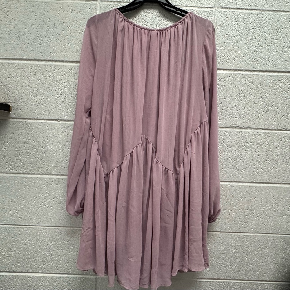 Arula Dusty Mauve Boho Swing Dress Long Sleeve Size A (14/16 XL 1X) - Picture 5 of 5